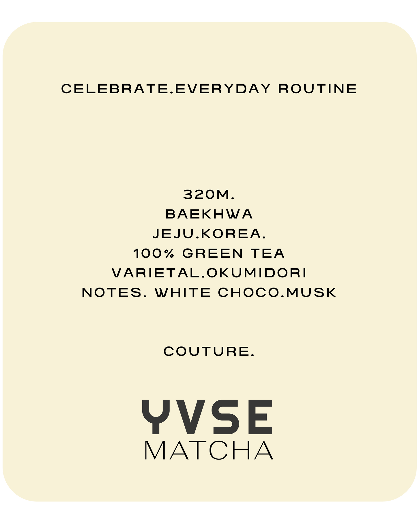 [PREORDER_JEJU] COUTURE MATCHA 1KG